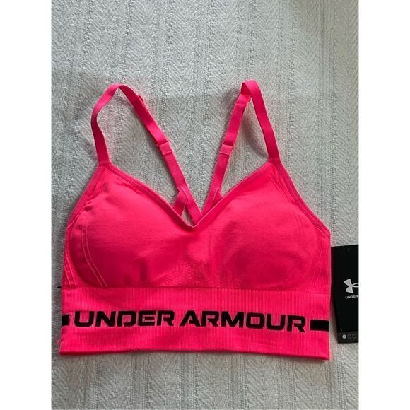 UNDER ARMOUR Women’s XSmall Seamless Low Long Heather Bra - Picture 2 of 14